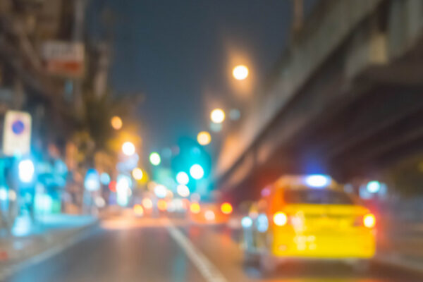 motion blur car on road at night to drive faster with negligence.