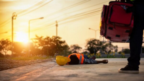Automobile accident at construction site
